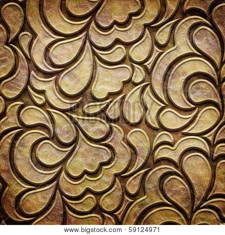 Gold metal pattern on paper backgrond (vintage collection)