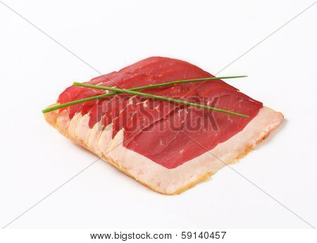 freshly shaved duck breasts with chive