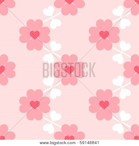 Heart Flower Soft Seamless Pattern