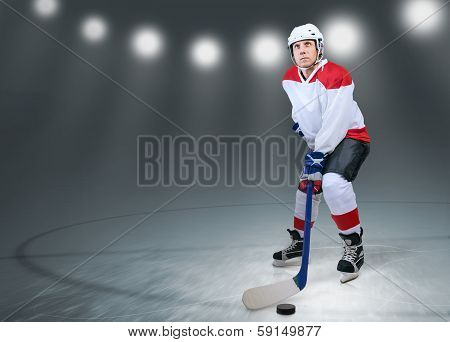 Hockey Player On The Ice