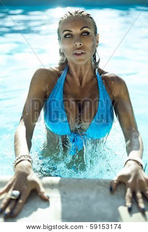 Woman In Swimmingpool