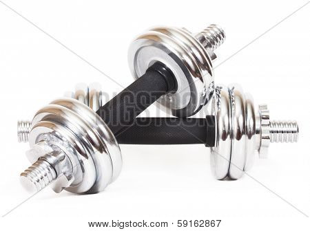 Dumbbells isolated on white background