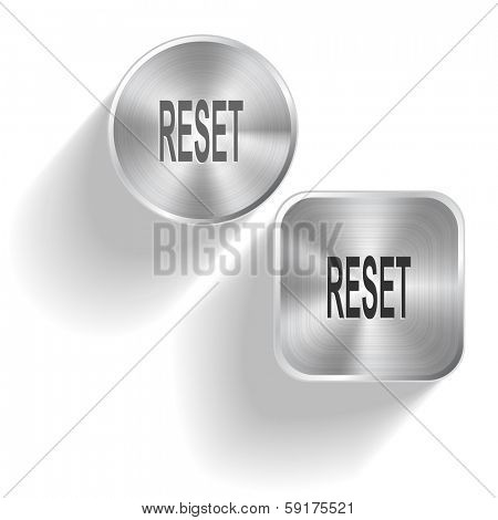 Reset. Raster set steel buttons