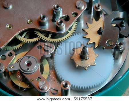 Old clock gear mechanism