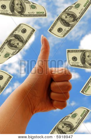 Hand och dollar