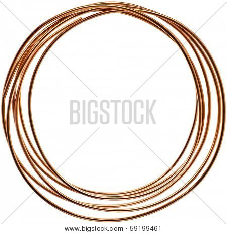 copper pipes isolated on white background 