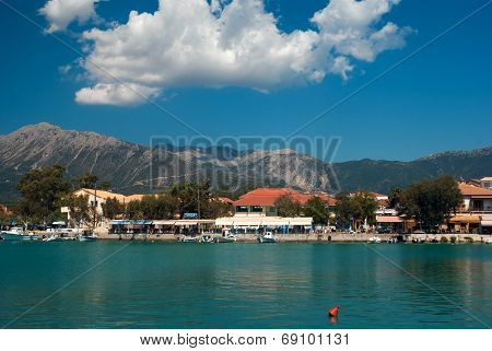 Traditional Village Basiliki On Lefkas Island, Greece