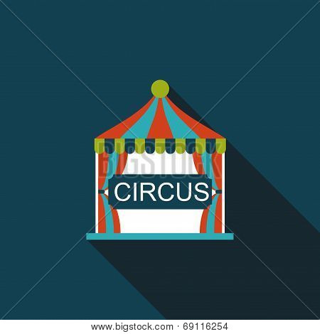 Circus Flat Icon With Long Shadow