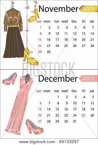 Fashion European calendar November,December