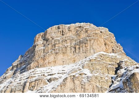 Rock In Dolomites Mountain In Val Gardena