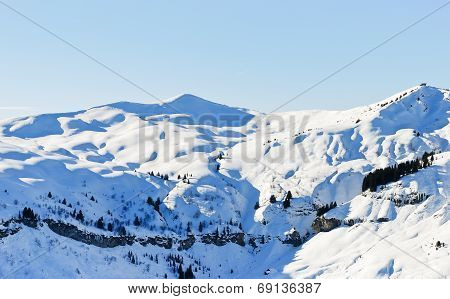 View Of Snow-capped Mountains In Alps