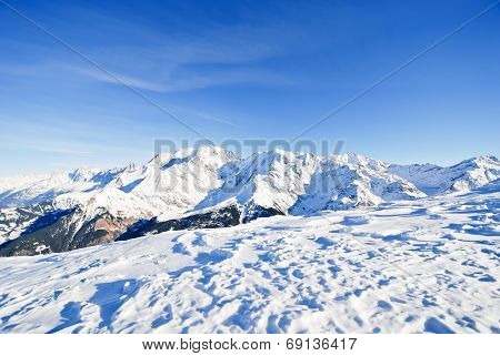 Snow-covered Mountains In Alps