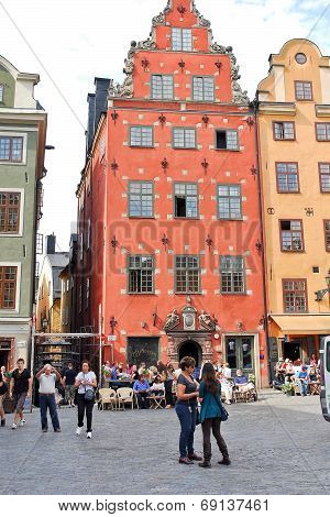 Oldest Medieval Stortorget Square In Stockholm