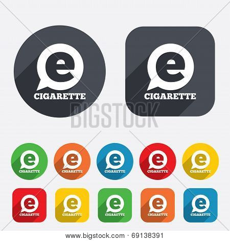 Smoking sign icon. E-Cigarette symbol.