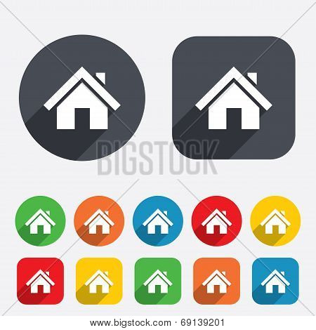 Home sign icon. Main page button. Navigation