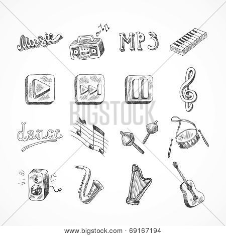 Set of music icons