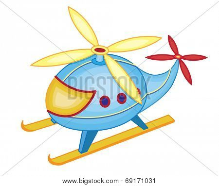 cute toy helicopter (vector illustration)