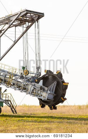 Opencast Brown Coal Mine. Bucket Wheel Excavator.