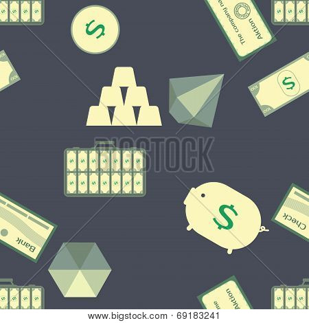 Bank, money, dollar. Illustration with bank characters.