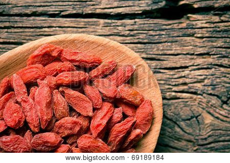 top view of dried goji berries 