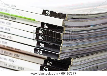 Closeup Stack  Book  Partial View.