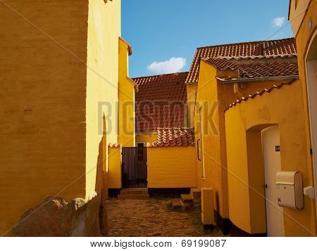 Colored Traditional Danish Houses