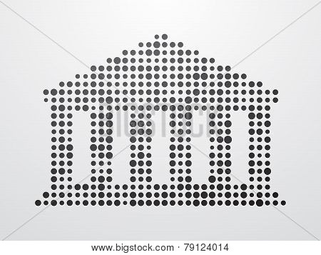 Silhouette Of The Ancient Structures Composed Of Small Polka Dots