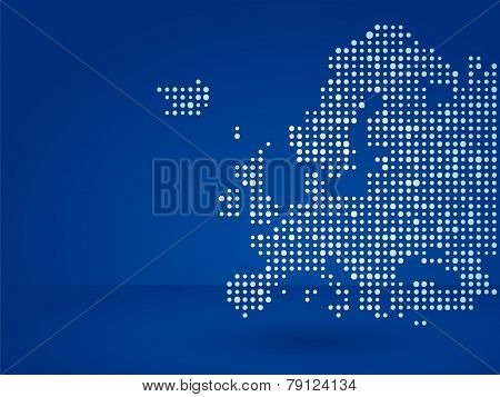 Map Of Europe On Blue Background