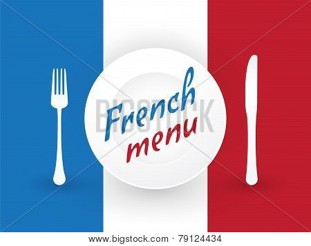 French Flag With Plates And Cutlery