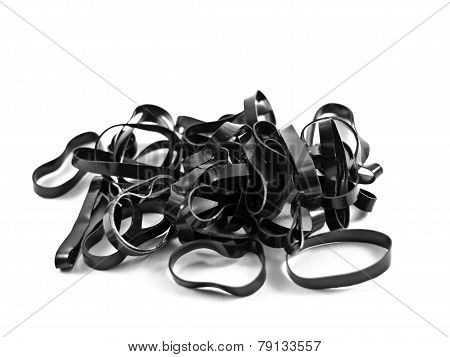 Black Rubber Band On Isolate Blackground