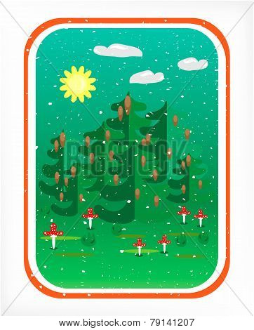 Card with woods