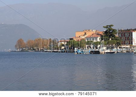 Village and pier at Lake Iseo