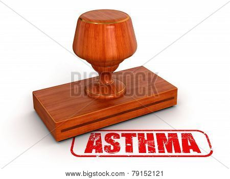 Rubber Stamp asthma  (clipping path included)