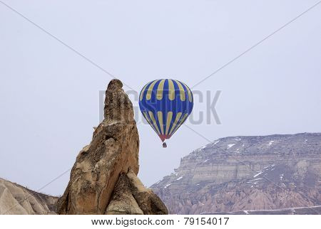 Blue Yellow Hot Air Balloon