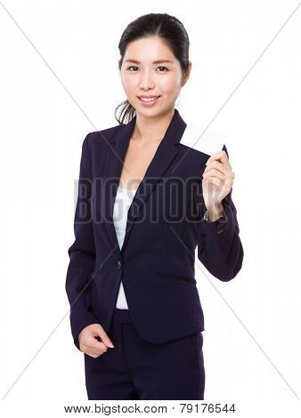 Businesswoman hold with namecard