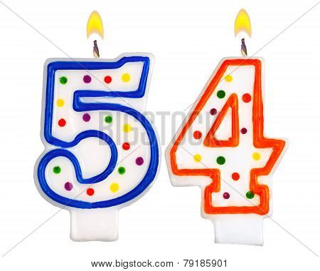 Birthday Candles Number Fifty Four