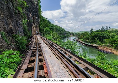 Railway Bridge Tham Krasae Kanchanaburi Thailand.