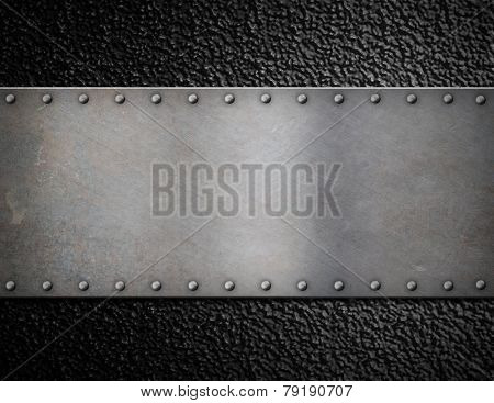 metal plate with rivets background