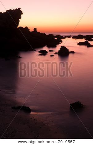 Pink solnedgang