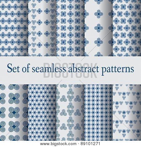 Set  seamless abstract patterns