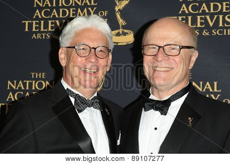 LOS ANGELES - APR 24: Bob Mauro, Charles L Dages at The 42nd Daytime Creative Arts Emmy Awards Gala at the Universal Hilton Hotel on April 24, 2015 in Los Angeles, California