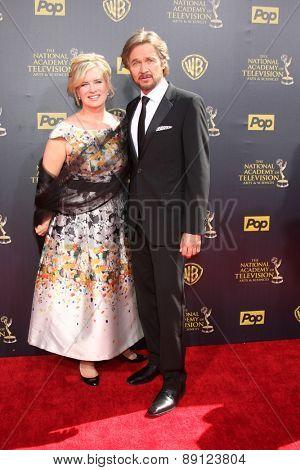 LOS ANGELES - APR 26:  Mary Beth Evans, Stephan Nichols at the 2015 Daytime Emmy Awards at the Warner Brothers Studio Lot on April 26, 2015 in Burbank, CA
