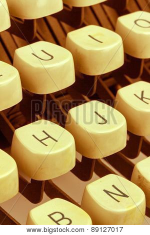 an old typewriter keyboard. symbolic photo for communication in former times