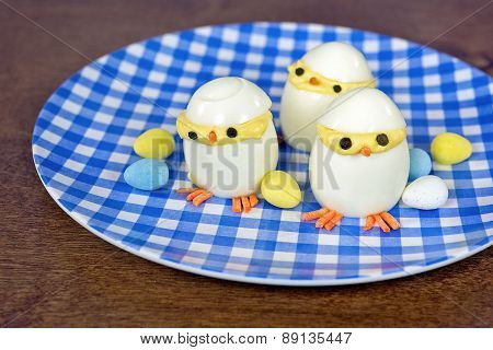 deviled Easter egg chicks