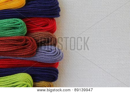 Floss And Fabric For Embroidery