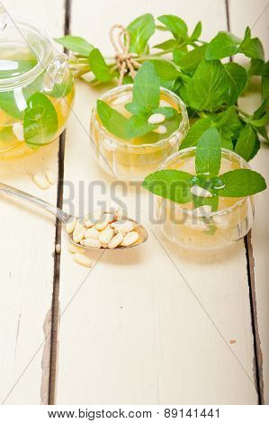 Arab Traditional Mint And Pine Nuts Tea