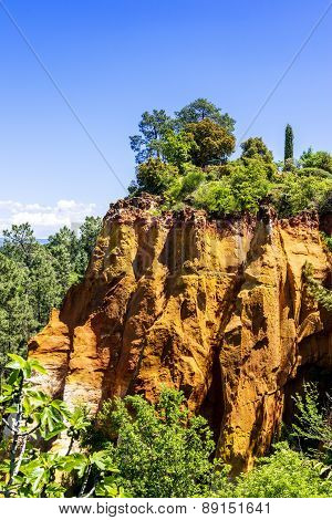 Ochre Cliffs Near Roussillon, Provence, France