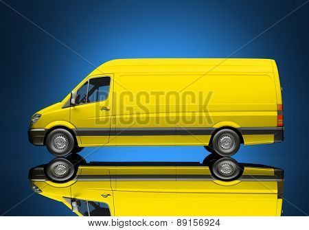3d courier service delivery truck icon with blank sides ready for custom text and logos