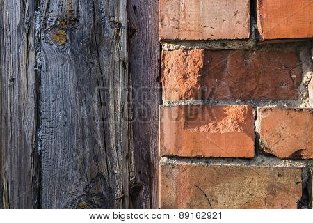 Brick Wall And Wood Planks