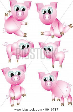 Sæt: pink svin.